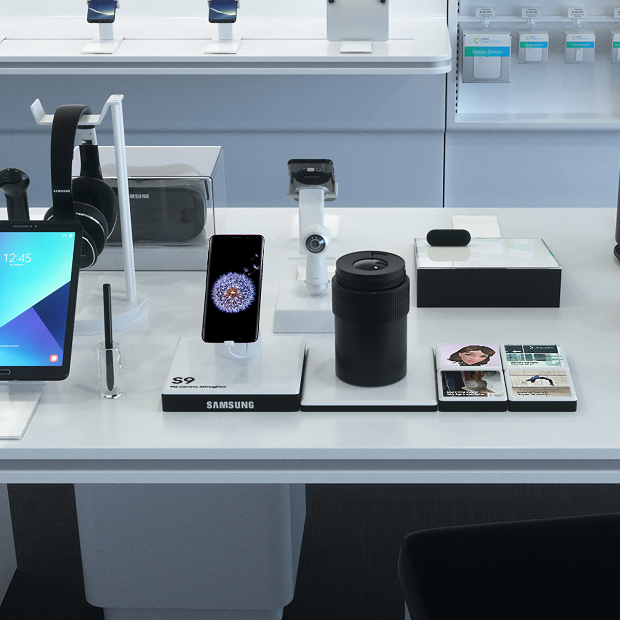 samsung retail in-store 3d rendering