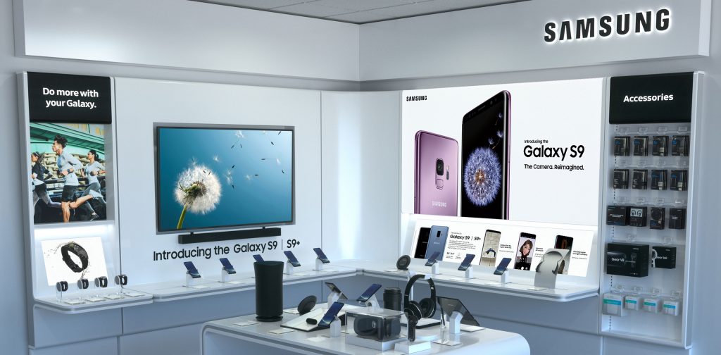 samsung in-store retail 3d rendering