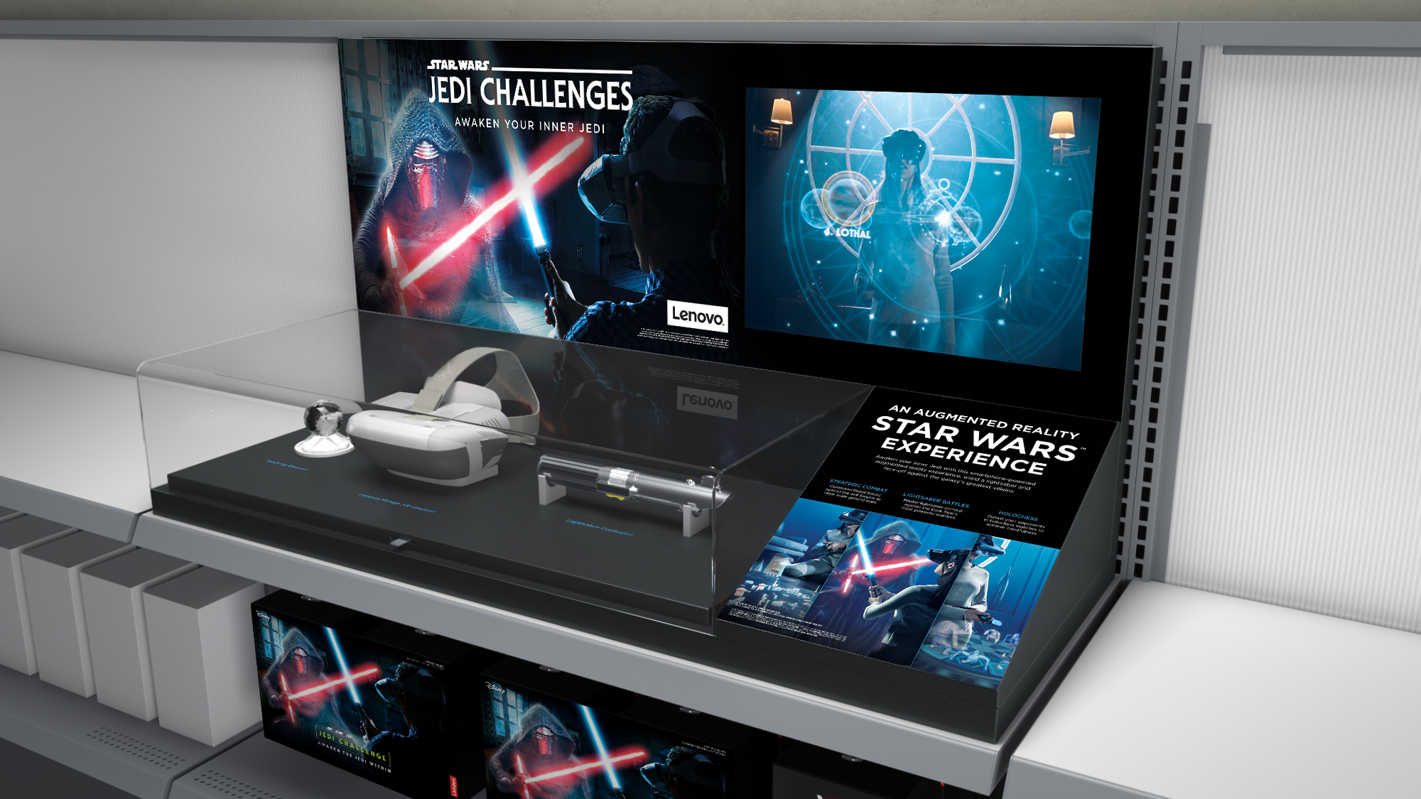 Lenovo Star Wars retail display AR headset